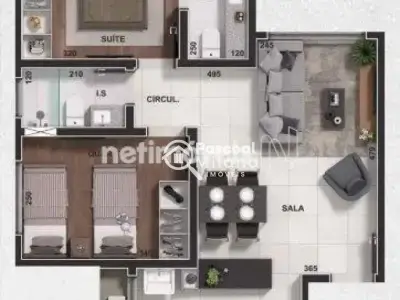 Apartamento com 2 quartos em ALTO BARROCA, Belo Horizonte - 121m²