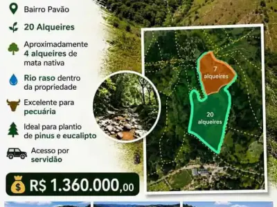 Sítio com 0 quartos em Área Rural de Itaóca, Itaóca - 20m²
