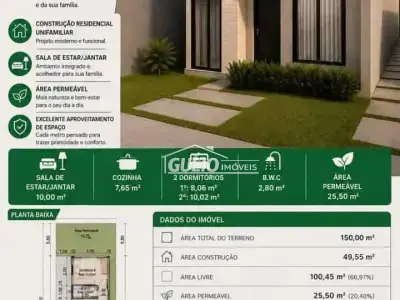 Casa com 2 quartos em Jardim Alvorada, Itararé - 49m²