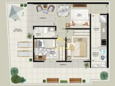 Apartamento com 2 quartos em Embaré
