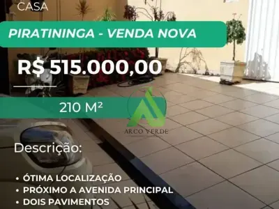 Casa com 4 quartos em Piratininga (Venda Nova)