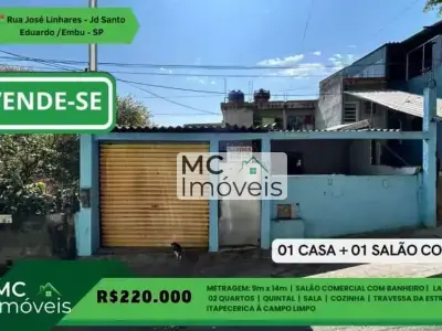Casa com 2 quartos em Jardim Santa Emília